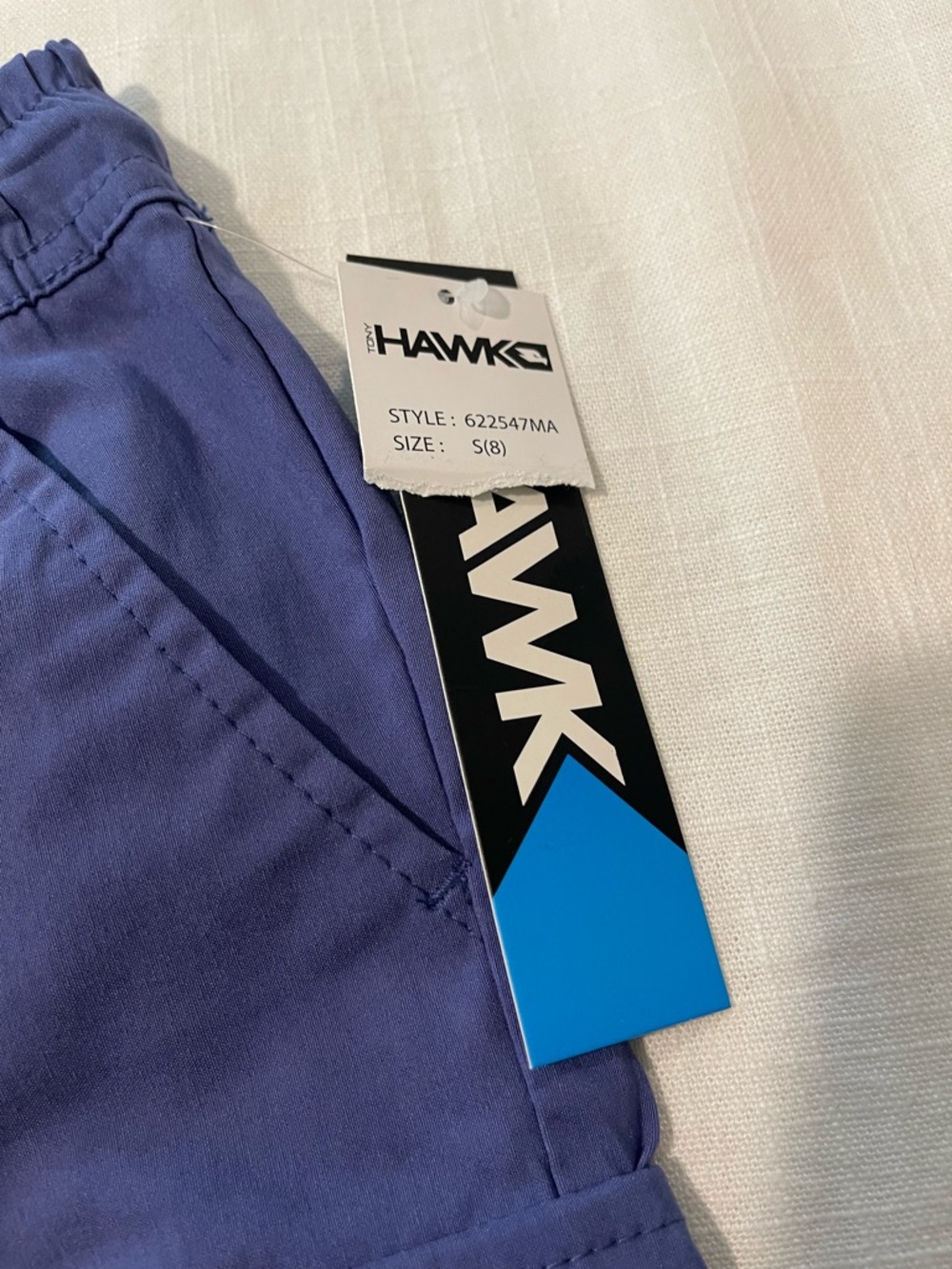 Tony Hawk Indigo Cargo Shorts with Drawstring - Picture 2 of 5